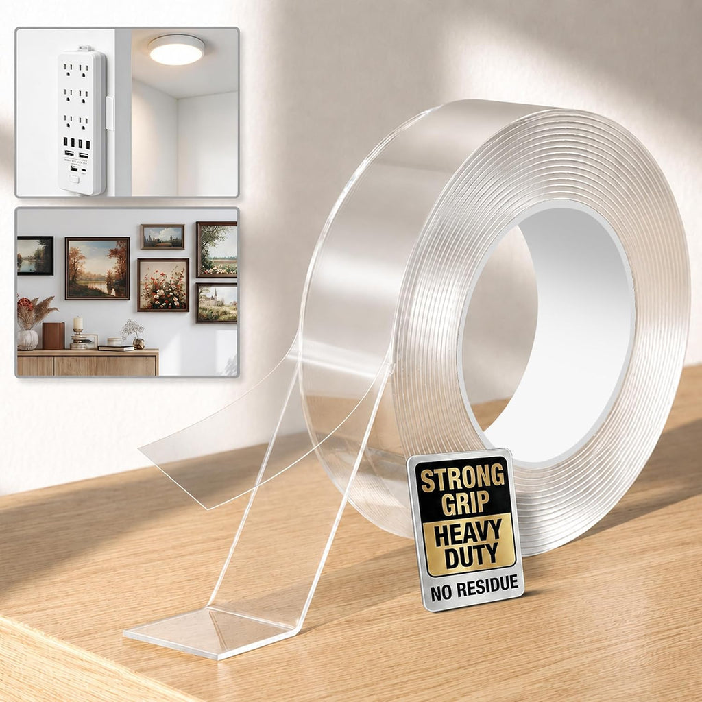 Double Sided Tape Heavy Duty, Clear Mounting Tape 1.18in x 10ft