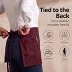 Server Waist Aprons 4 Pack with 3 Pockets 100% Polyester
