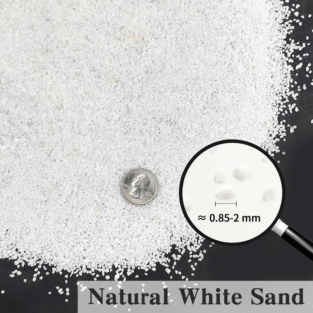 White Aquarium Sand, 5 lbs Fish Tank Sand | Aquarium Substrate Gravel, Safe for Fish Tank, Shrimp, Turtle
