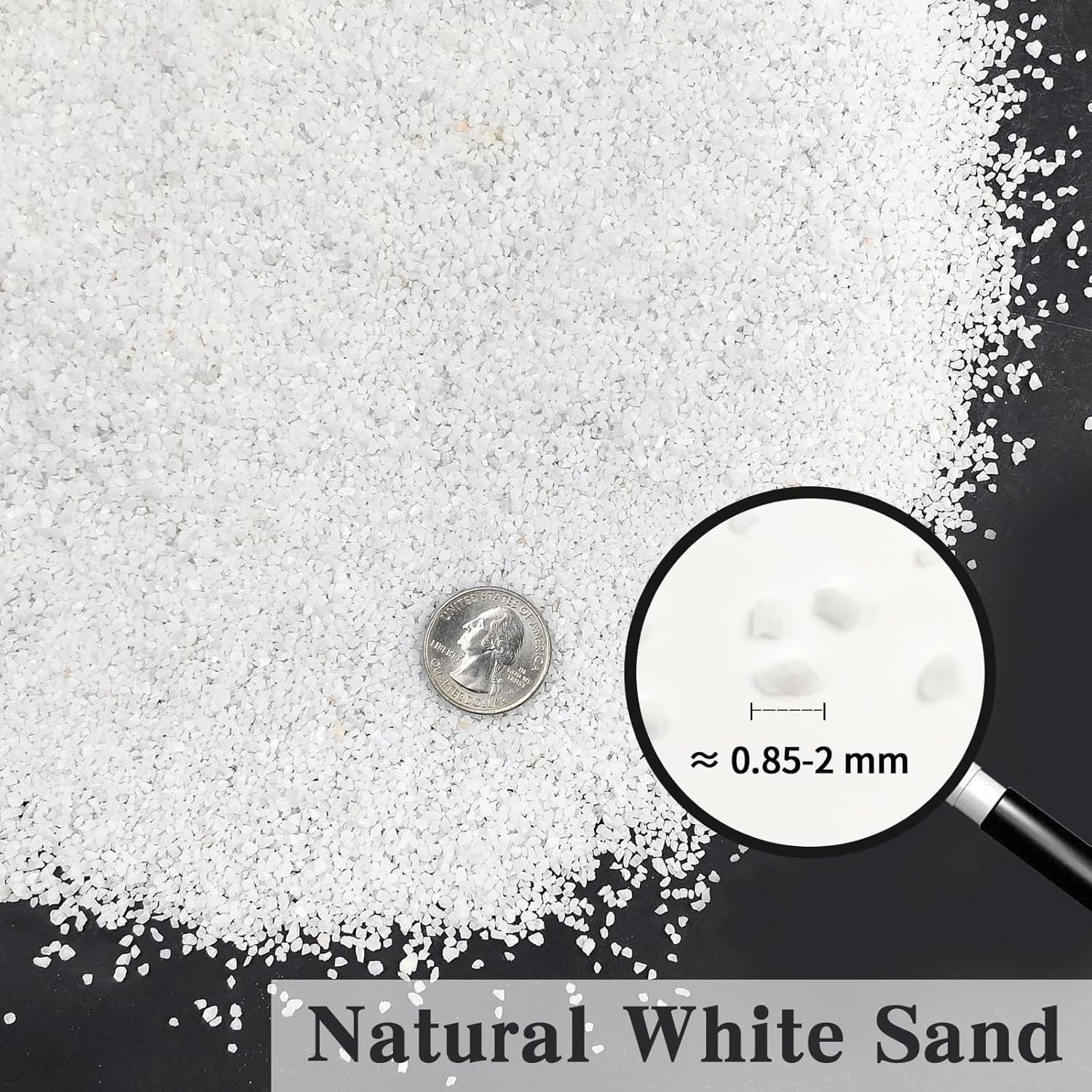 White Aquarium Sand, 5 lbs Fish Tank Sand | Aquarium Substrate Gravel, Safe for Fish Tank, Shrimp, Turtle
