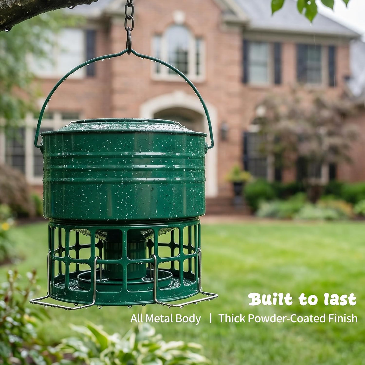 8-10LBS Squirrel Proof Metal Wild Bird Feeder with 32 Feeding Holes, Jasper