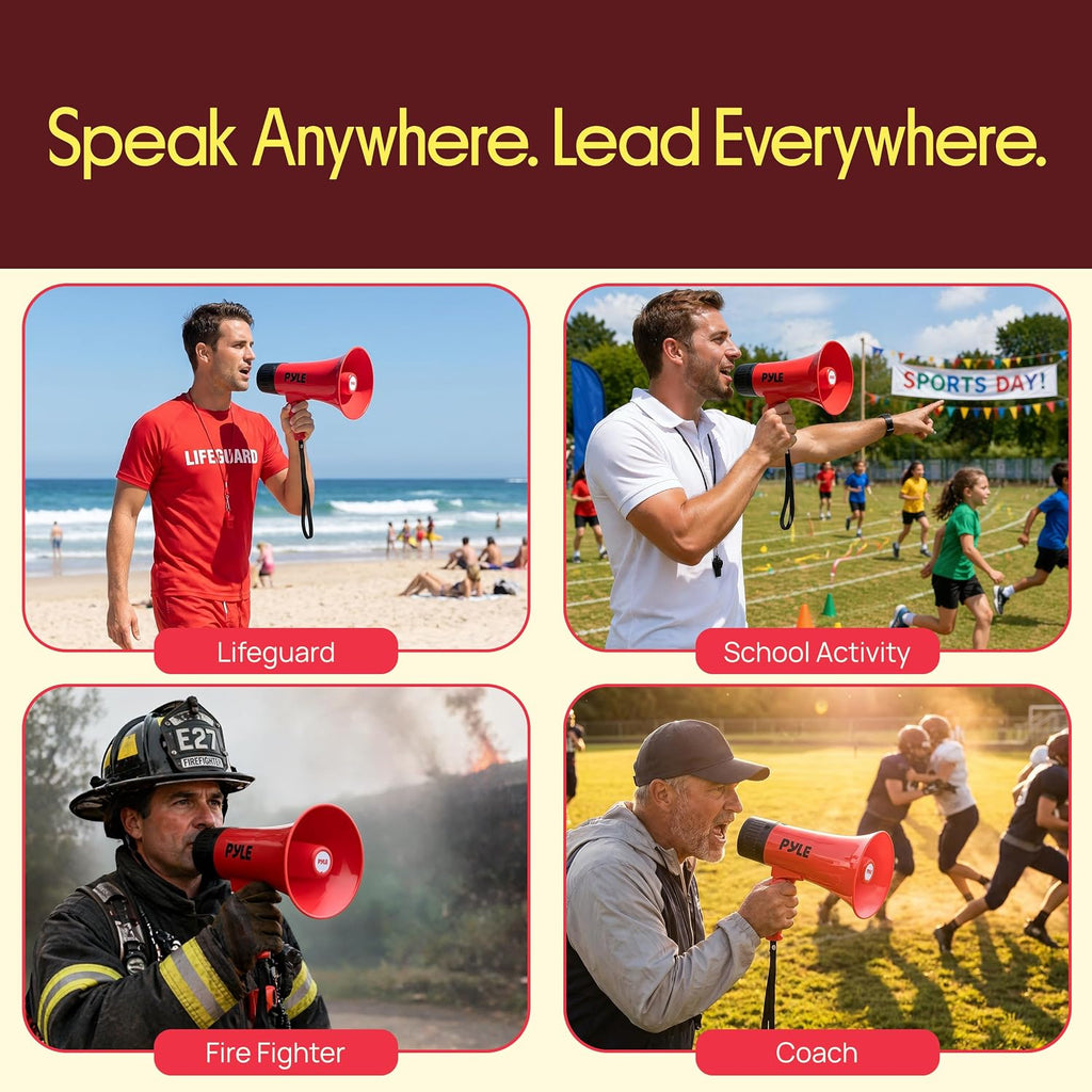 Rechargeable Bluetooth Bullhorn Megaphone with Voice Changer, Siren & USB-C Fast Charging, 1200-Yard Voice Range for