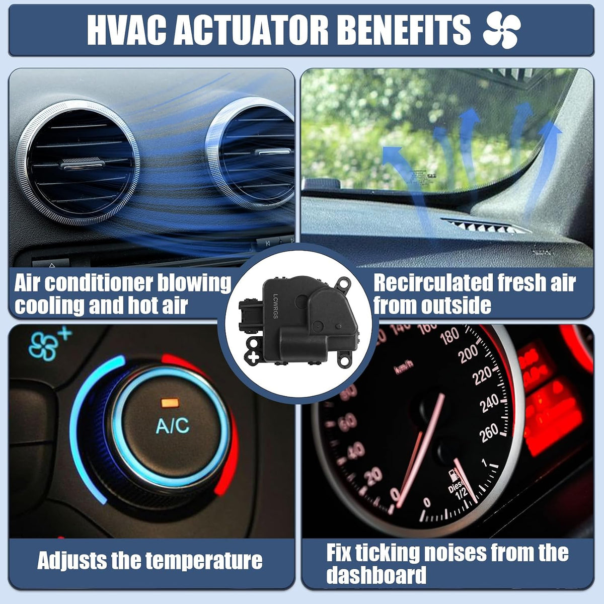 HVAC Heater Blend Door Actuator for Ram 1500 2500 3500 4500 5500 2011-2016