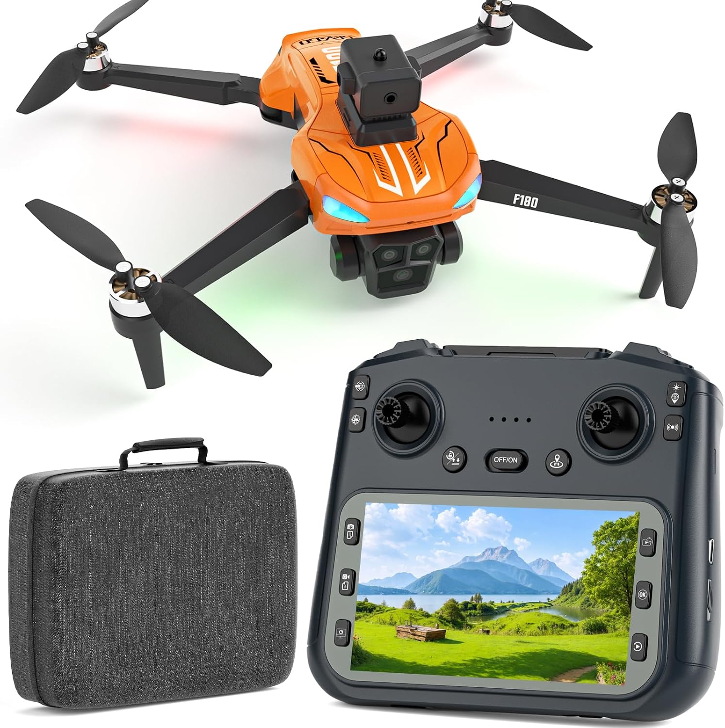 GPS Drone with 4K Camera for Adults, 4.5" Remote Control Screen, Auto Return, Auto Obstacle Avoidance, 22 Min Flight