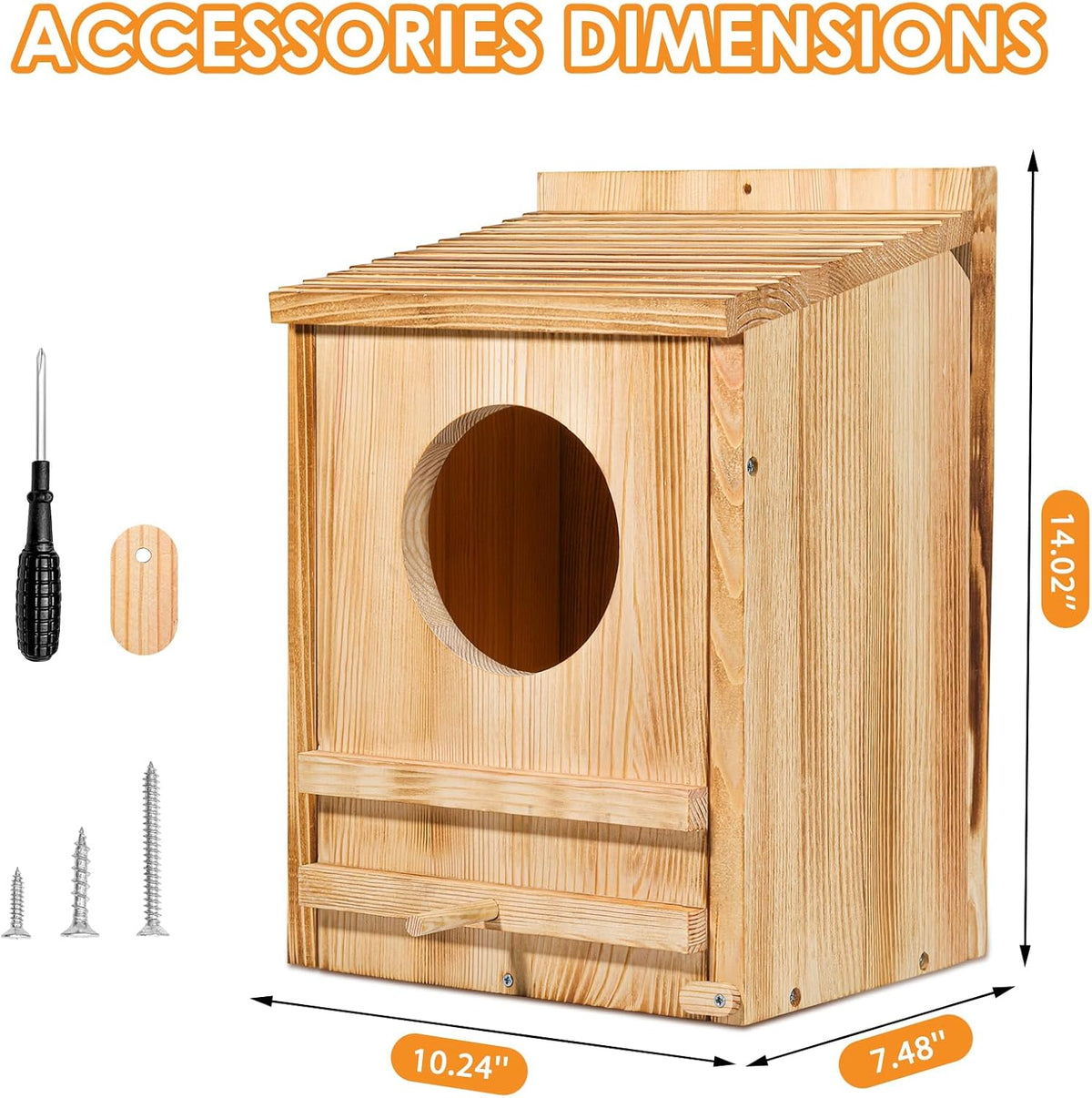 Barn Owl House,Owl Nesting Box for Outside, Wooden Screech Owls Nesting Box