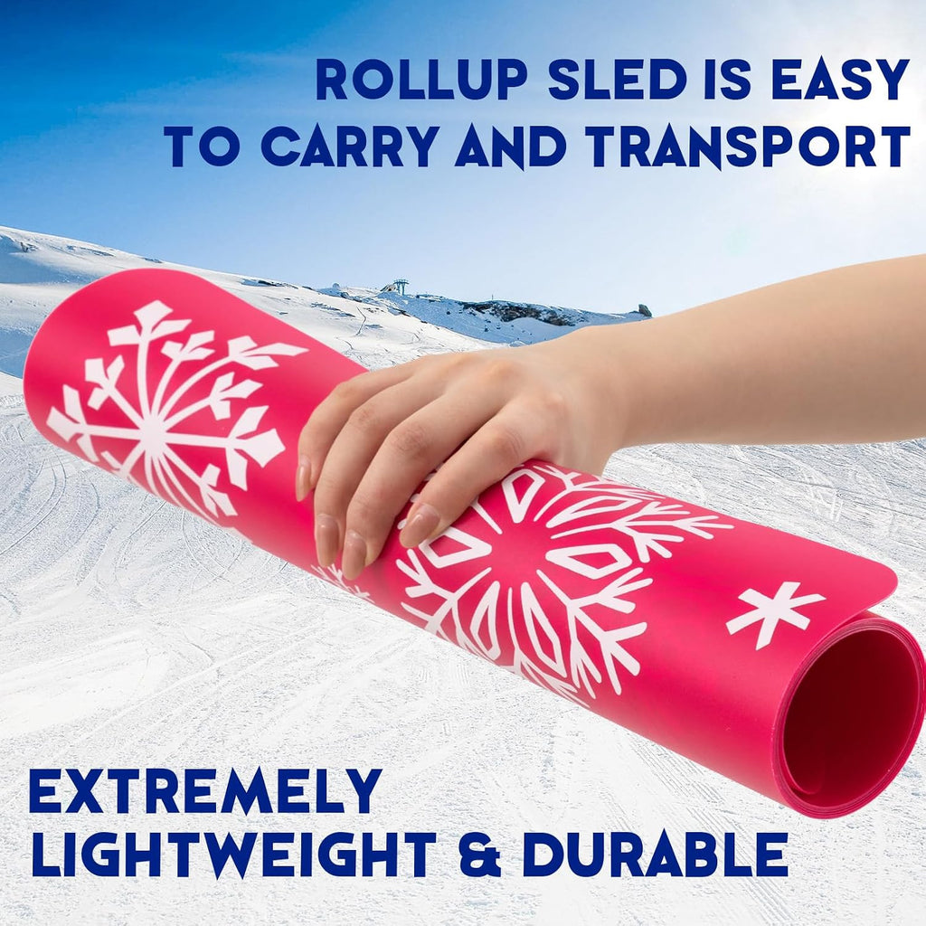 54" Large Snow Sled for Adults Flexible Flying Carpet Snowflake Slider Mat Sledding Equipment Snow Lightweight Roll