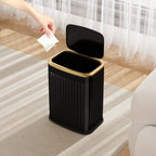 Small Bathroom Trash Can with Pop-up Lid, 2.1 Gallon, Black
