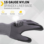 Safety Work Gloves,16Pairs Nitrile Micro Foam Coated,Seamless Knit,L