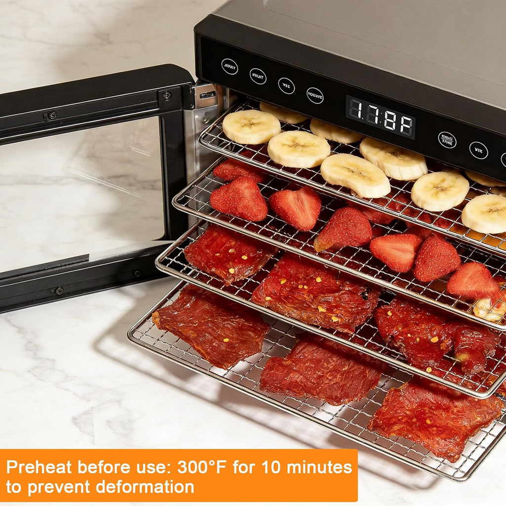 5PCS Dehydrator Mesh Trays for COSORI Food Dehydrator 5 Stainless Steel Trays Dryer Machine, 9.6''x9''x0.8''