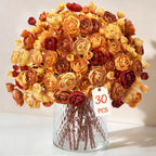 30Pcs Ranunculus Artificial Flowers Fall Faux Silk Mini Ranunculus