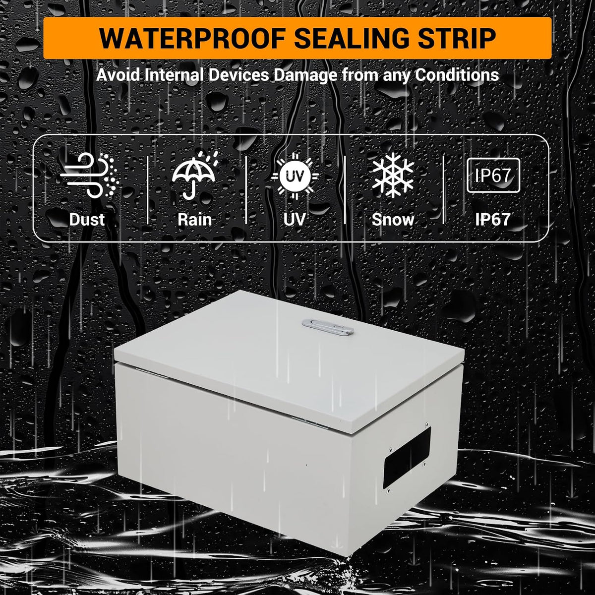 12 x 10 x 6-Inch NEMA 4X IP67 Steel Junction Box