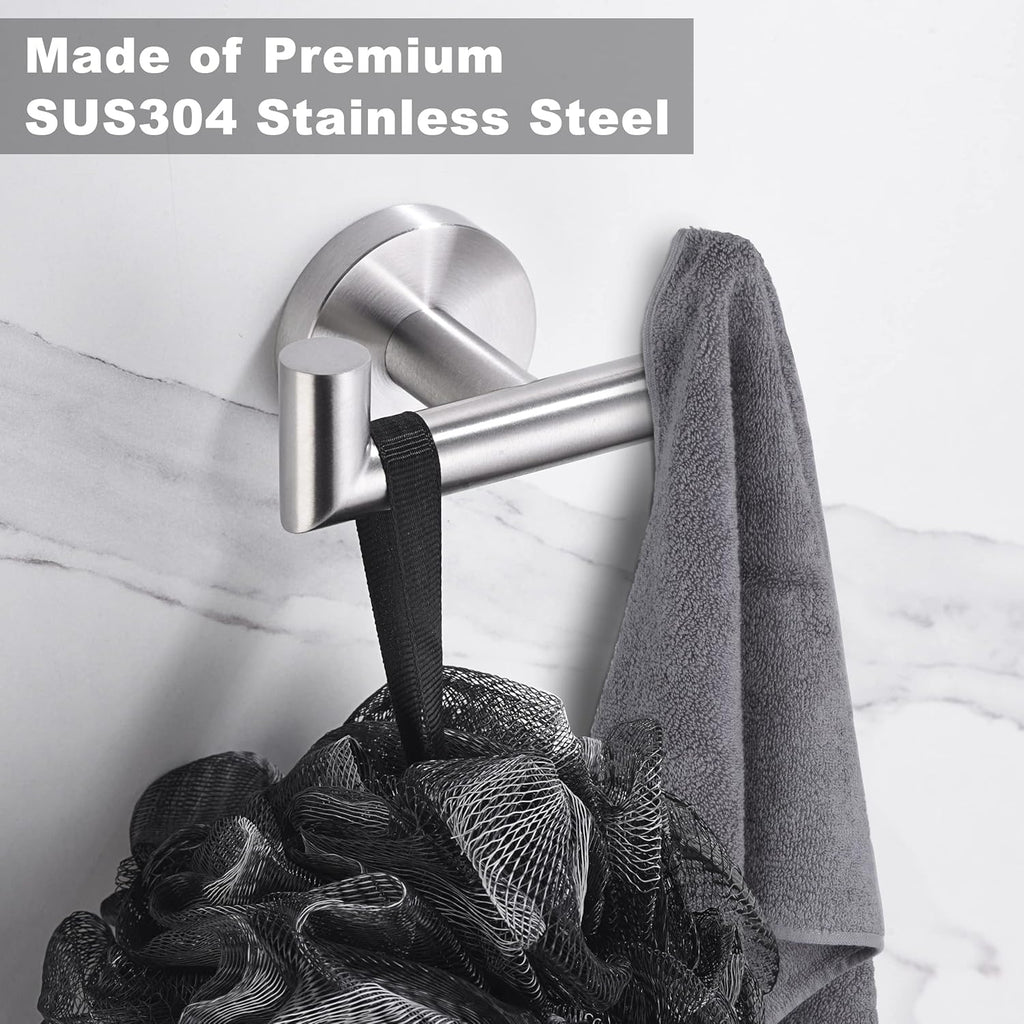 Towel Hooks for Bathrooms,Brushed Nickel Towel Hook for Kitchen Bathroom,SUS304 Stainless Steel Coat Hook,Heavy Duty