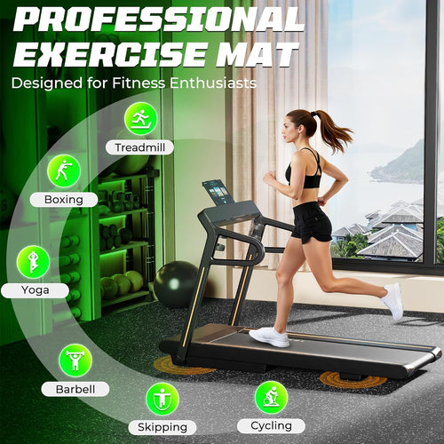 0.56" Rubber Top Gym Flooring, Heavy Duty Interlocking Gym Mats for Home Gym, Non-Slip Workout Mat, 24 x 24in Large