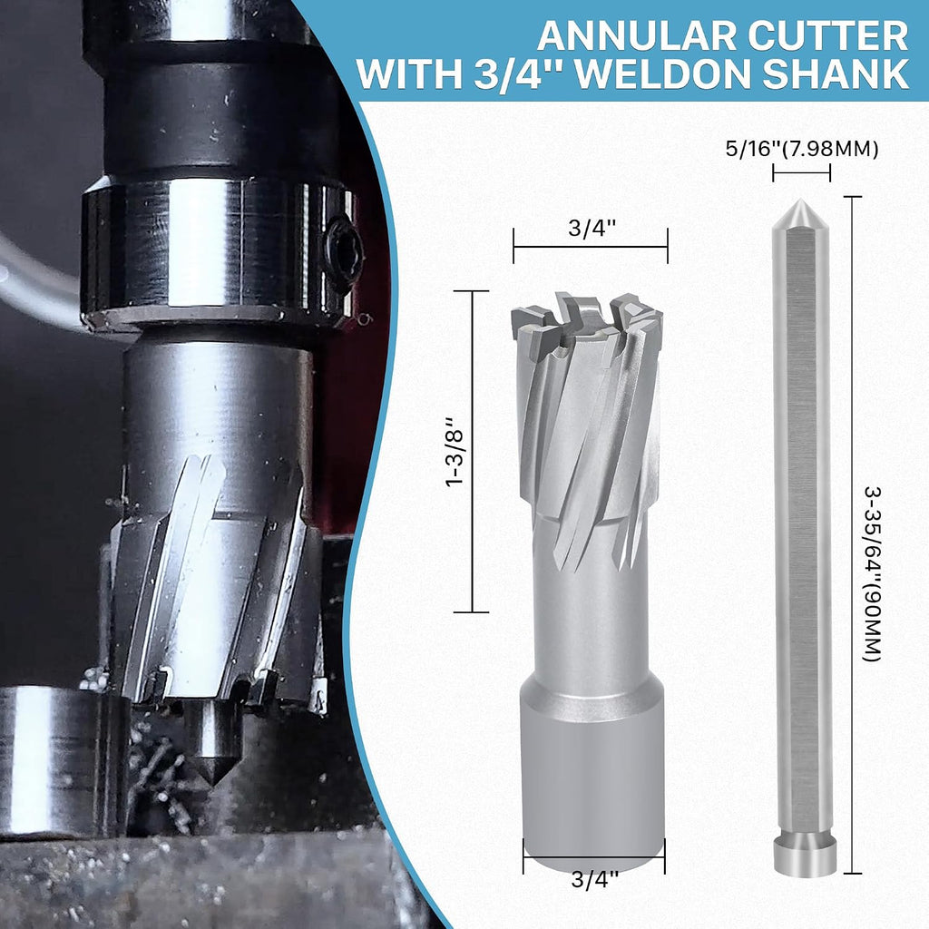 KEENTECH Carbide-Tipped Annular Cutter 3/4" Diameter x 1-3/8" Depth