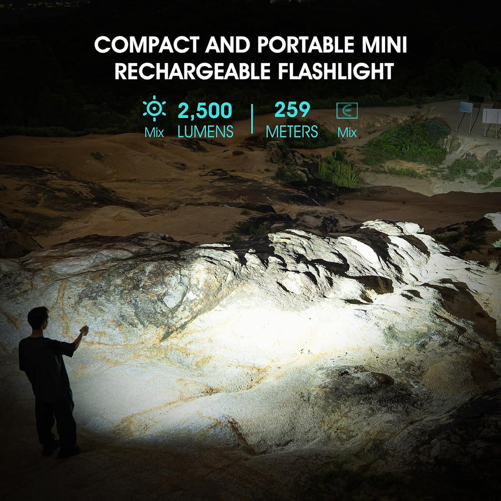 S10Pro LED Flashlight Rechargeable,Bright Flashlight 2500 Lumen,Tactical EDC Flashlight Magnetic Base,Mini Size