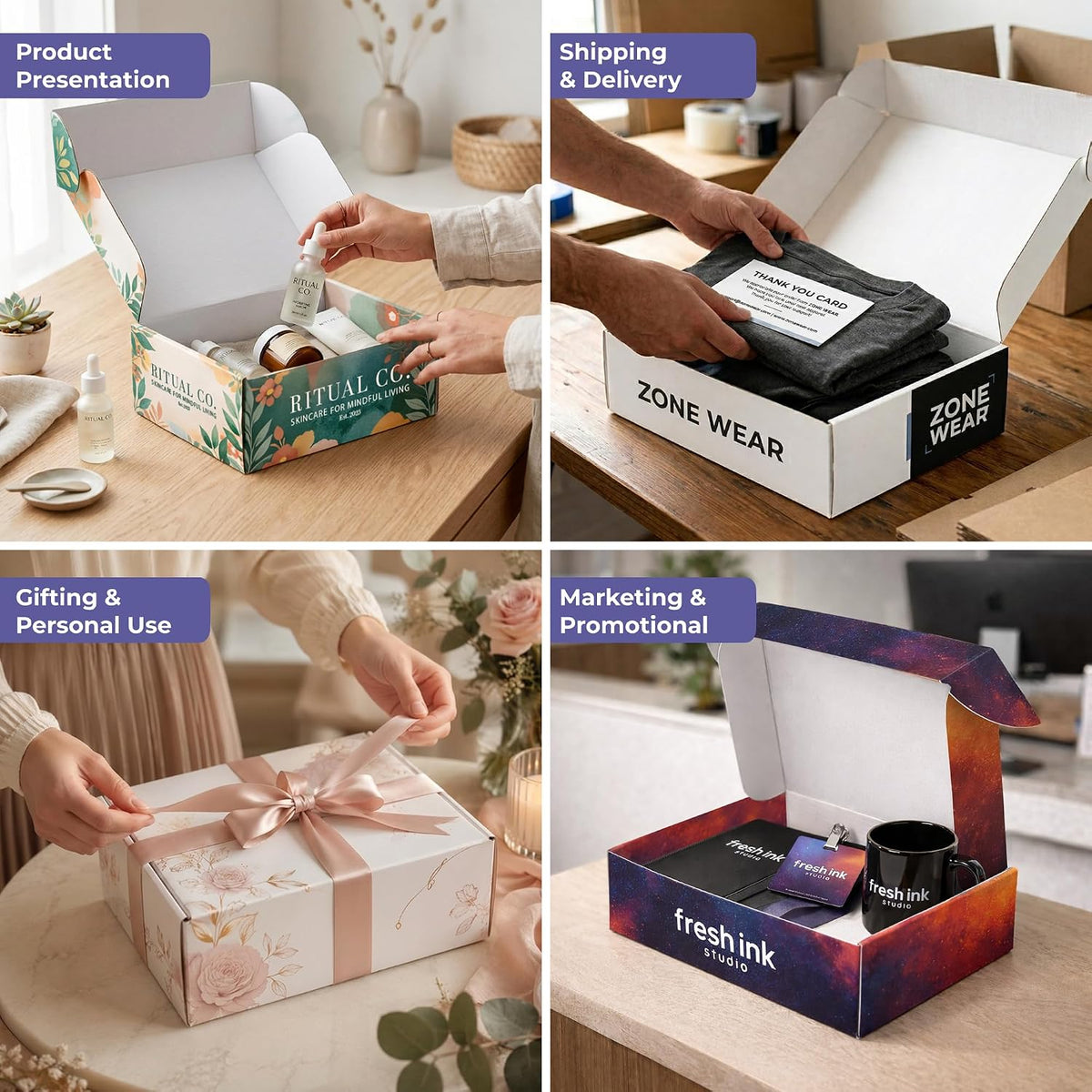 Personalized Mailer Box, Add Logo or Text, 9" x 6" x 4", Pack of 1