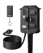 DEWENWILS Outdoor Power Stake Timer with Remote Control, Dusk to Dawn Timer