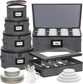 6-Piece China Storage Containers Set, Hard Shell Moving Boxes for Dishes, Plates, Mugs & Flatware – Dinnerware