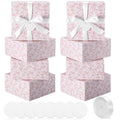 8 Pack Pink Floral bridesmaid proposal Gift Boxes with Ribbon