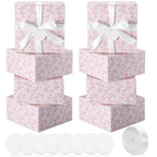 8 Pack Pink Floral bridesmaid proposal Gift Boxes with Ribbon