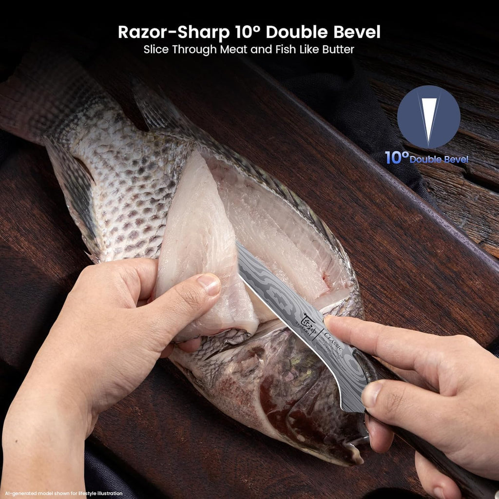 Fillet Knife for Fish, Razor Sharp 7.2 Inch Boning Knife
