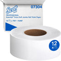 Jumbo Roll Toilet Paper, Bulk, 12 Rolls x 750' (07304)