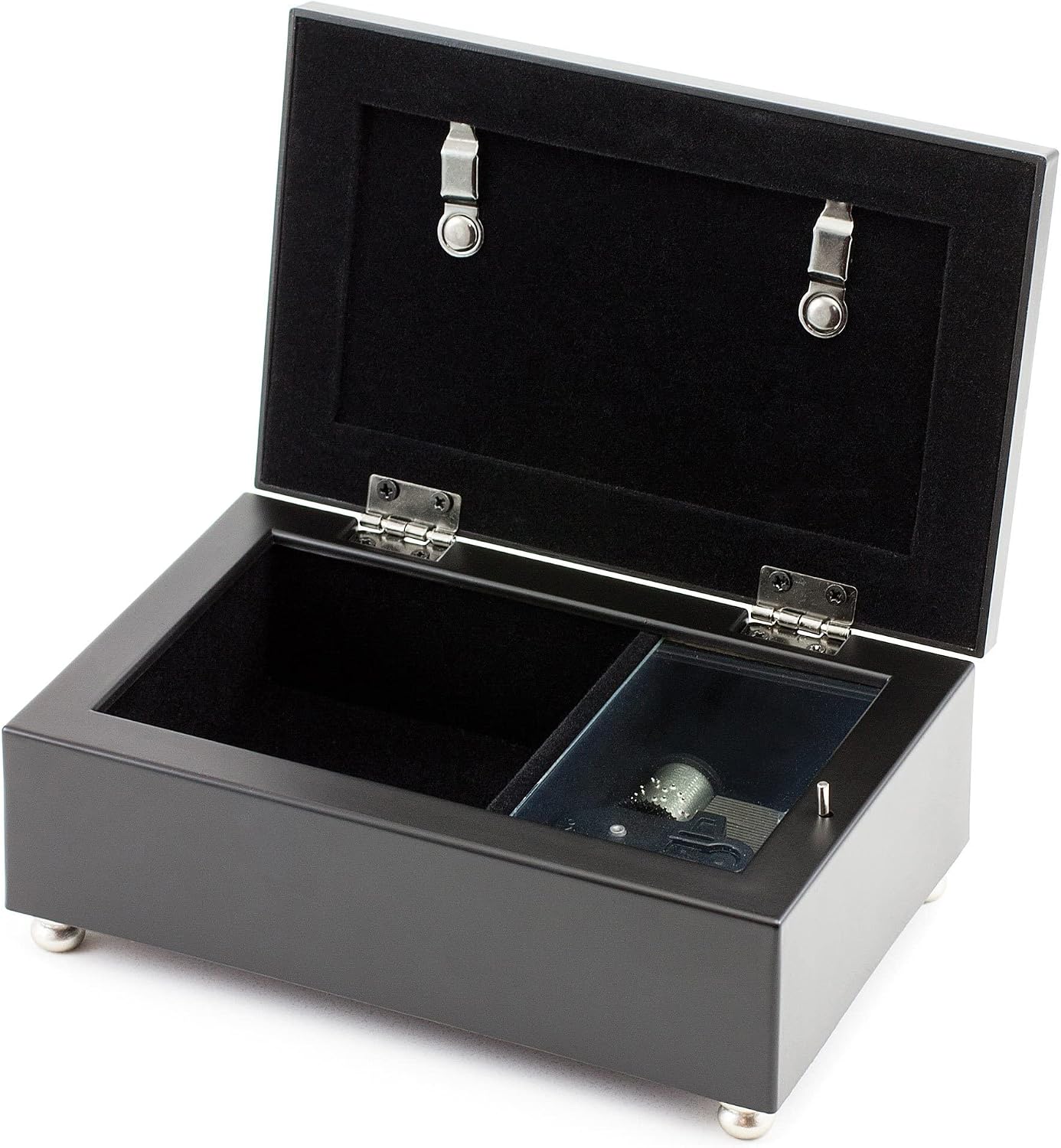 First Communion God Beside You Matte Black Rope Trim Petite Music Box Plays Handel's Hallelujah