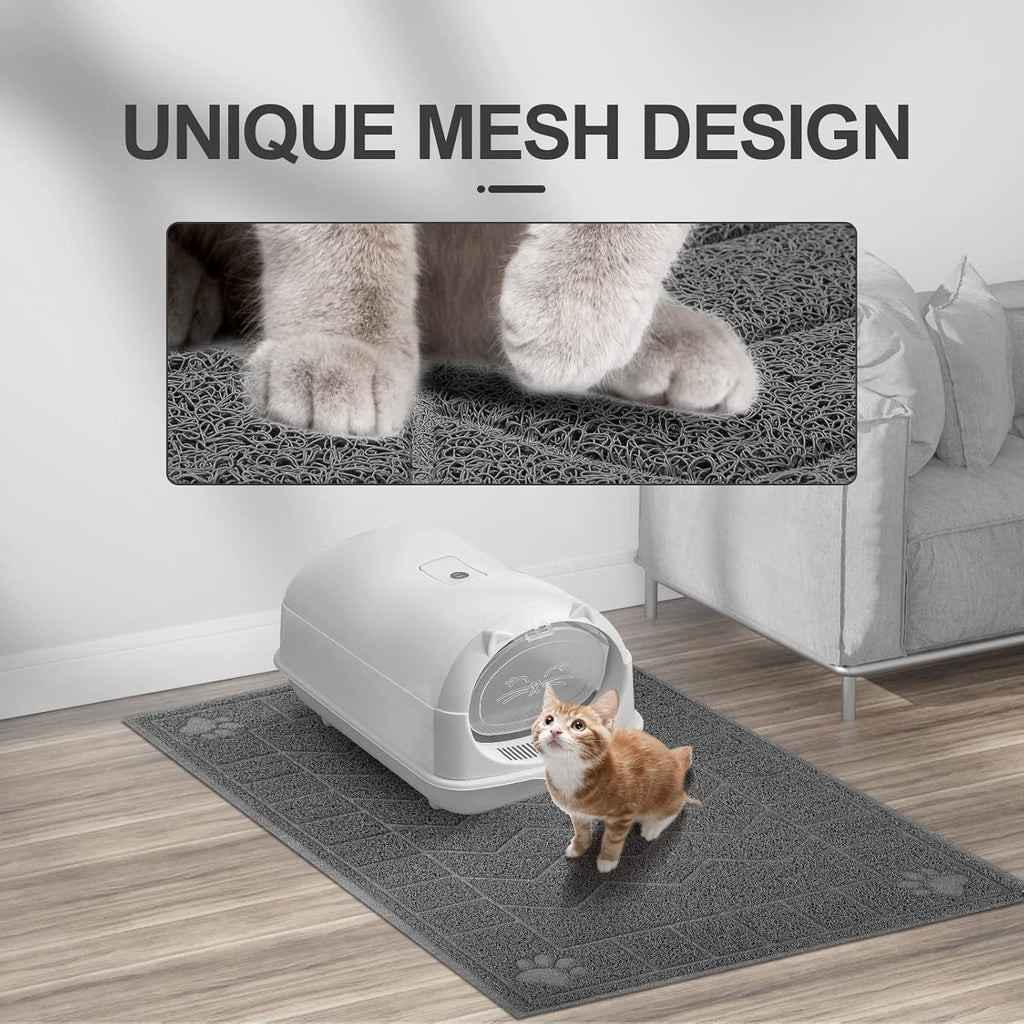 Cat Litter Box Mat, 35" x 24" Large Kitty Litter Trapping Mat Keep Floor Clean, Litter Box Mat Scatter Control