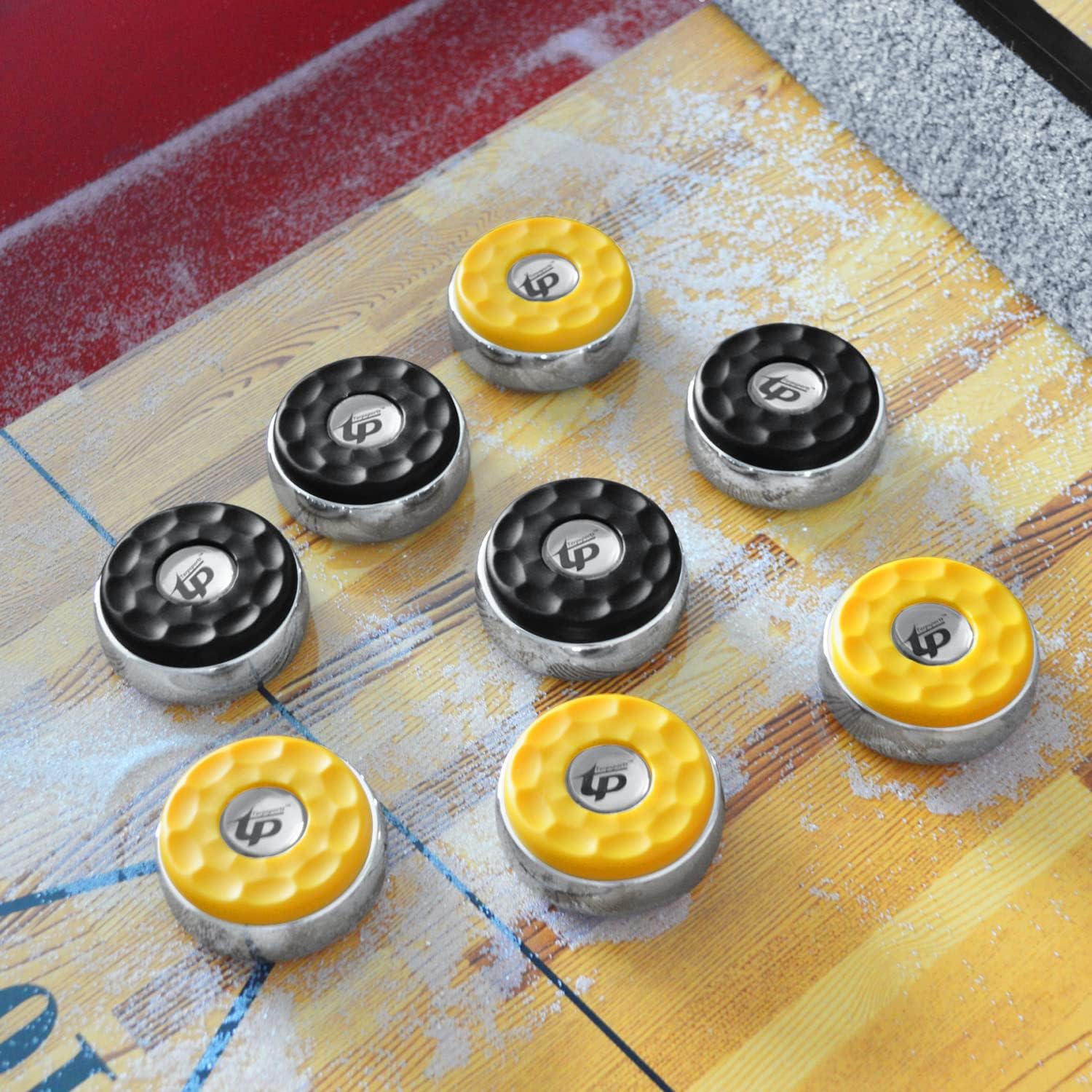 (Dia.58mm)2-1/4'' Shuffleboard Pucks, Matt surface Set of 8 Orange/Black
