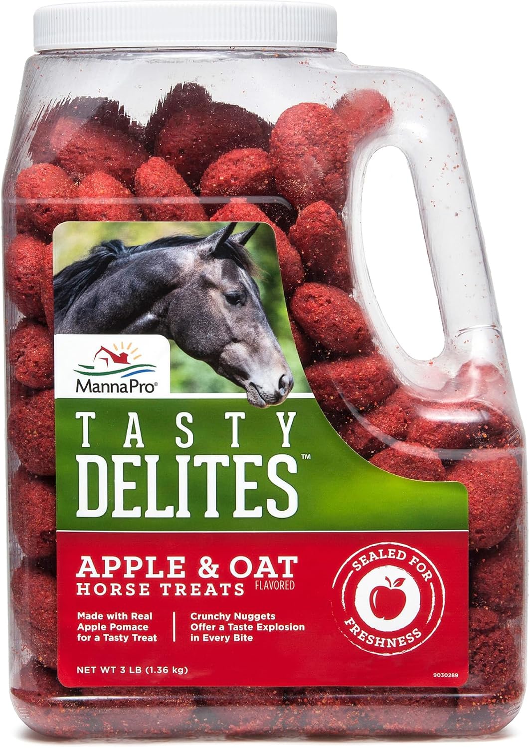 Tasty Delights Horse Treats, Apple & Oat Flavor, 3 lb Tub