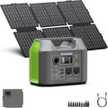 Portable Solar Generator, 300W Portable Power Station with Foldable 60W Solar Panel, 110V Pure Sine Wave 296Wh