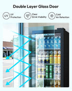 6 Cu.Ft Commercial Refrigerators, Beverage Refrigerator with Lock