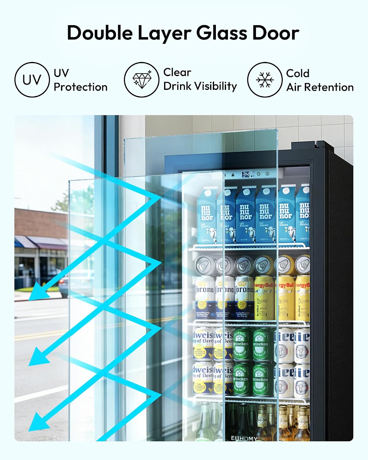 6 Cu.Ft Commercial Refrigerators, Beverage Refrigerator with Lock