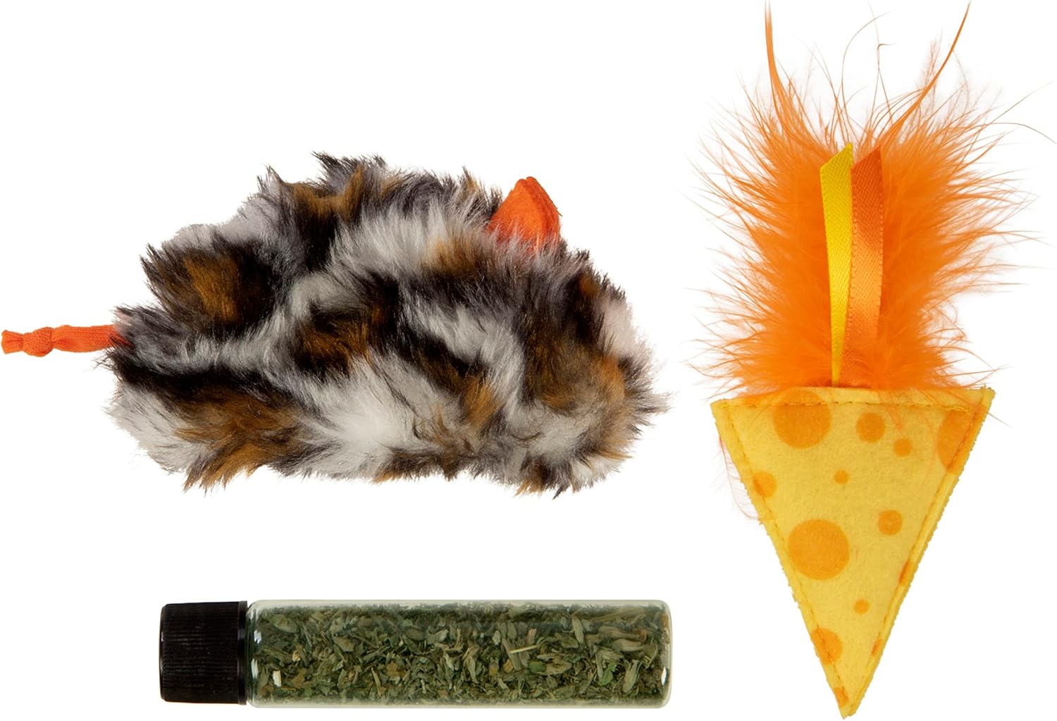 Instincts by SmartyKat 2-Pack Mouse 'N Mate Plush Refillable Cat Toys w/HappyNip Tube (Catnip & Silvervine)