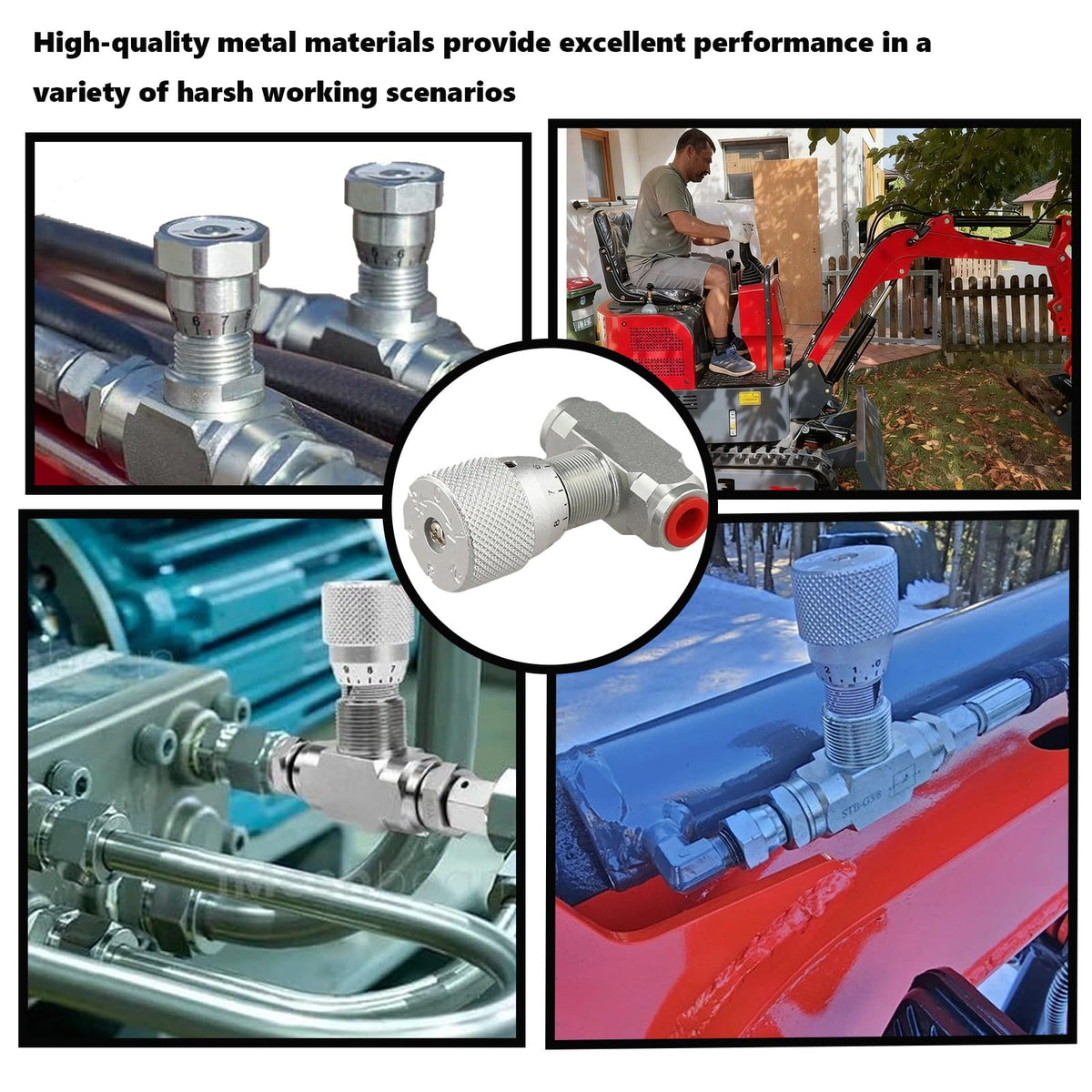 STB-G3/8 Hydraulic Flow Control Valve Compatible with Mini Excavator