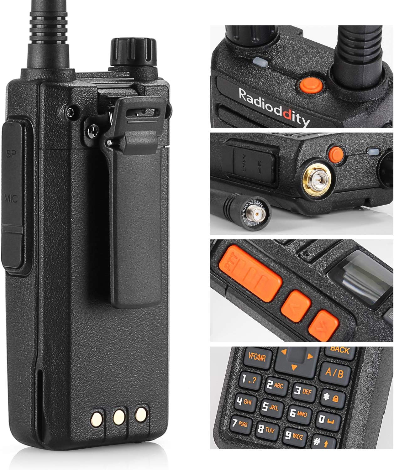 GA-510 10W Ham Radio Handheld, Dual Band Two Way Radio | Long Range, Tri-Power, with Two 2200mAh Batteries &