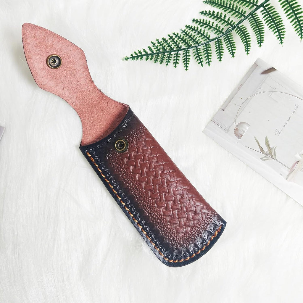 Folding Knife Sheath，2.3/6.3" Leather Pocket Knife Sheaths for Belt, Loop Portable Folding Knife Sheath for Camping