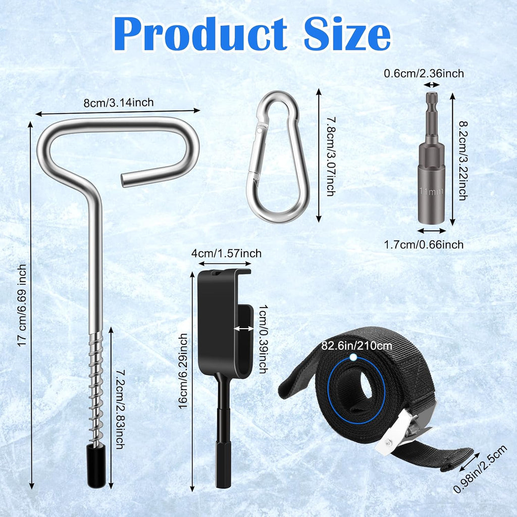 14 PCS Ice Anchor Drill Adapter Kit Universal Ice Anchor Tool Auger Ice Fishing Anchor Adapter Ice Shanty Anchors for