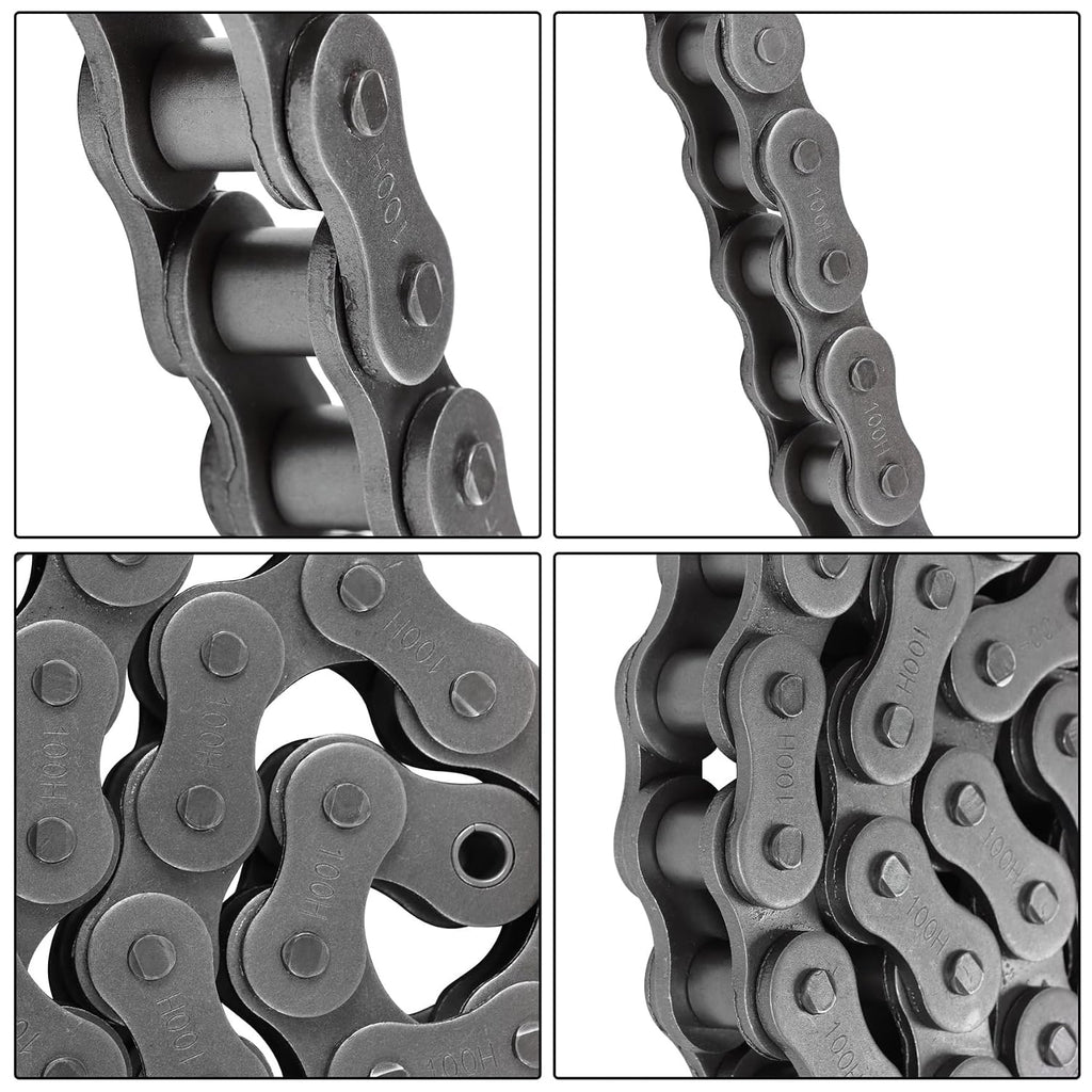 100H Heavy Duty Roller Chain 10 Feet with Connectors Carbon Steel Chain