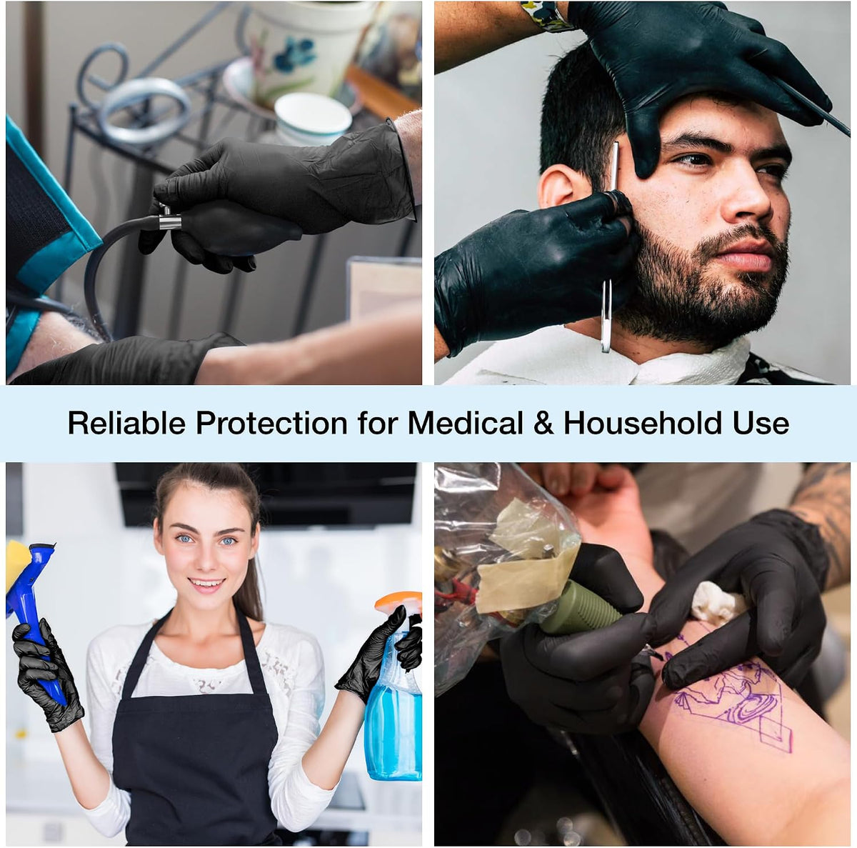 Black 4 mil Nitrile Disposable Gloves Food Safe Medical Grade