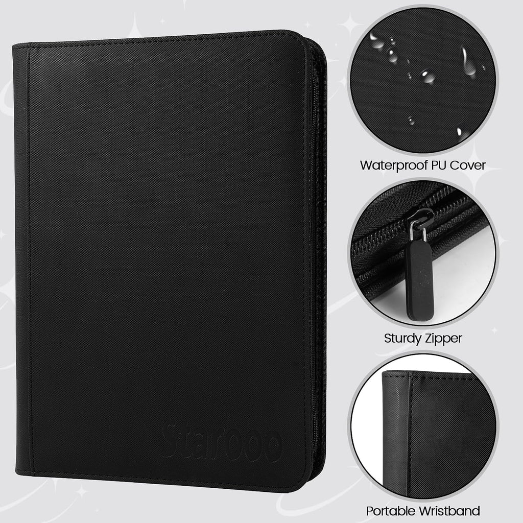9 Pocket Card Binder, Premium Zip Trading Card Binder, 540 cards, Side-Loading Pages, Folder for Collectible Card