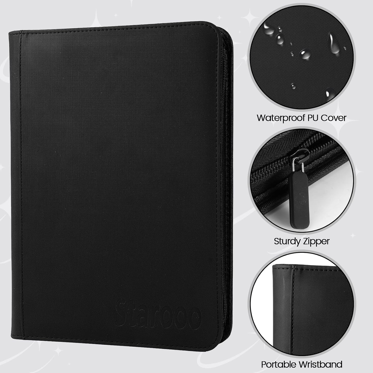 9 Pocket Card Binder, Premium Zip Trading Card Binder, 540 cards, Side-Loading Pages, Folder for Collectible Card