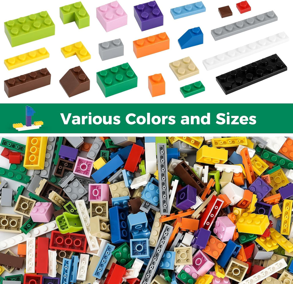1500 Pieces Building Bricks, Classic Bulk Small Blocks, Classic Bricks Set Basic Building Blocks Compatible with All