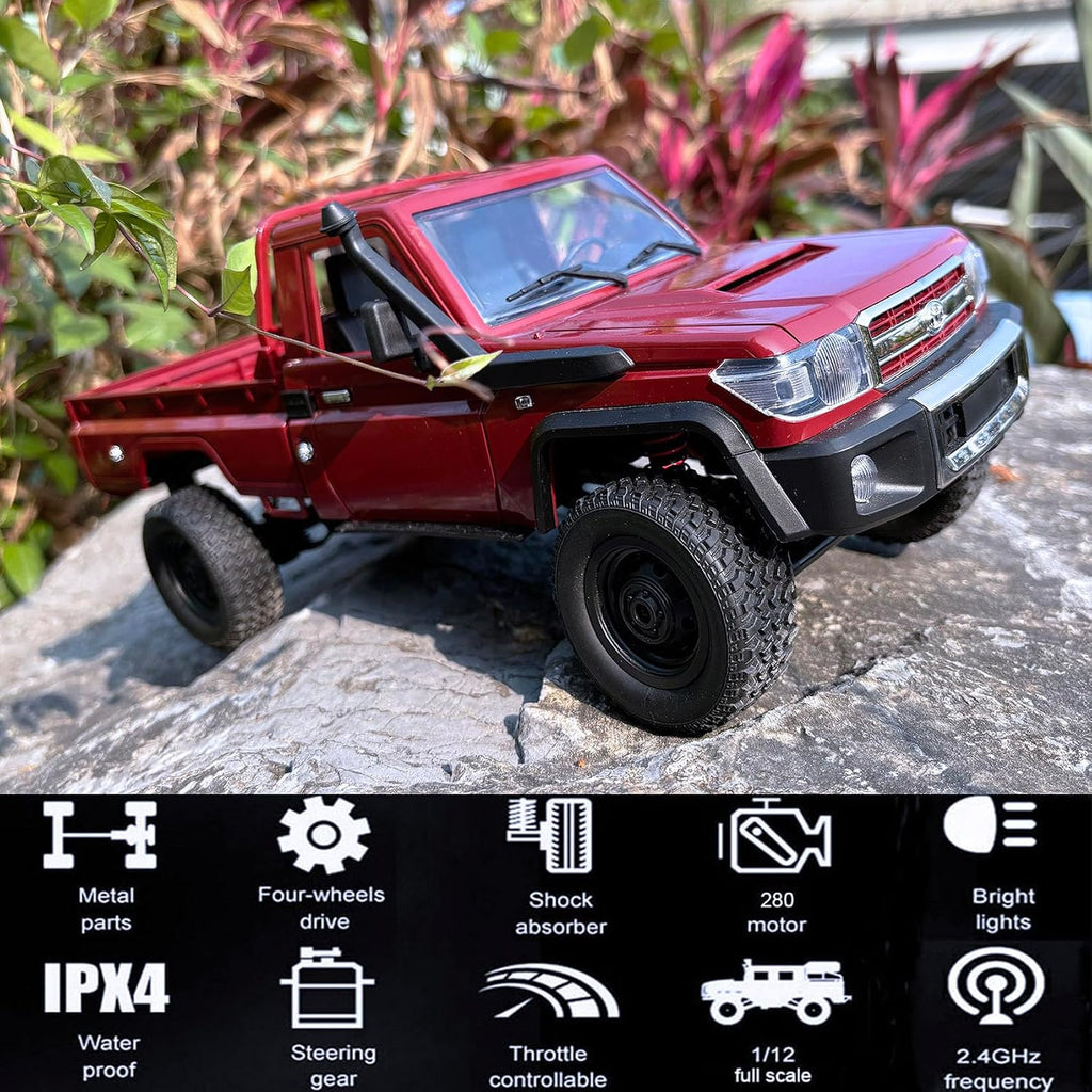 MN82 RC Crawler 1/12 Scale Remote Control Truck Off Road | RC Rock Crawler 4x4 Toyota Land Cruiser All Terrain Car