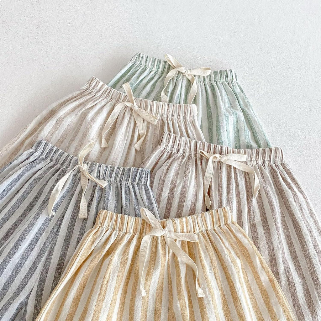 Toddler Baby Linen Pants Boy Spring Clothes Striped Toddler Pants Stretchy Drawstring Elastic Waisted Trousers 3M-5T