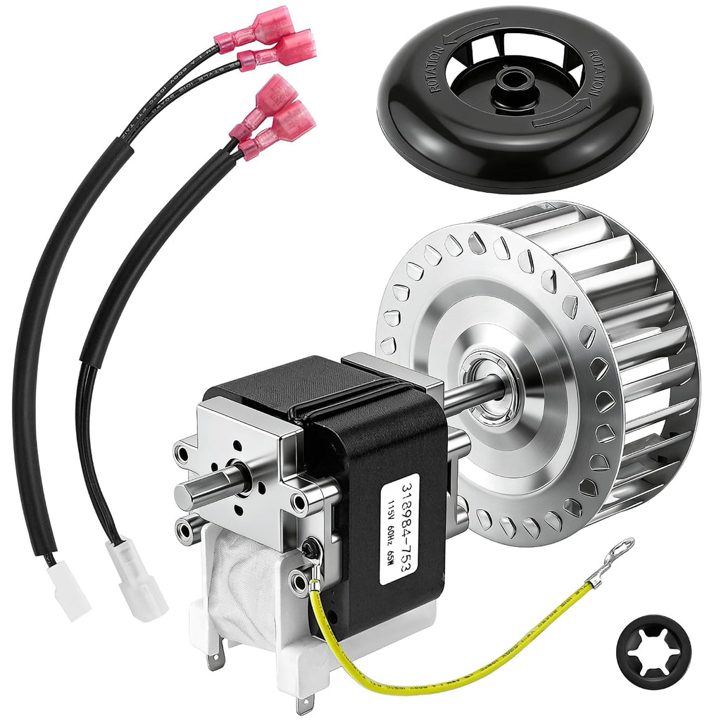 318984-753 Inducer Motor Assembly & LA11AA005 Blower Wheel Compatible with Carr-ier Bry-ant Pay-ne Ja-kel Furnaces, Replaces HC21ZE117 HC21ZE114A LA11AA004, Furnace Draft Inducer Motor By Fetechmate