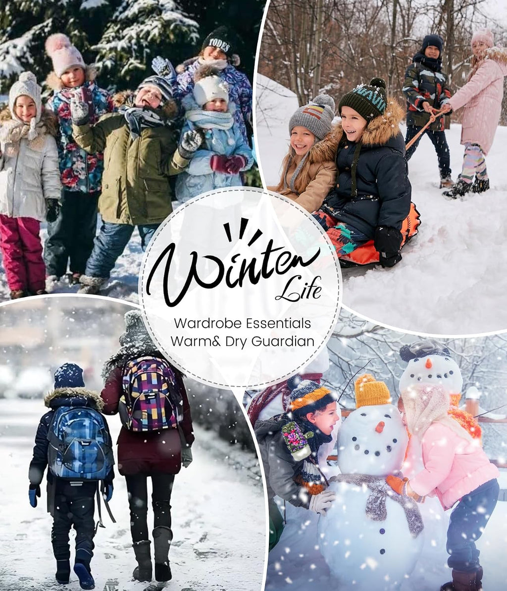 Girls' Warm Winter Coat Long Fleece Lined Puffer Jacket with Hood | Thicken Warm Parka, Removable Faux Fur Trim