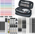 School Supplies with Pen Case, 45ct Black | Back to School Stationery Set, Essentials for College & Nursing Students