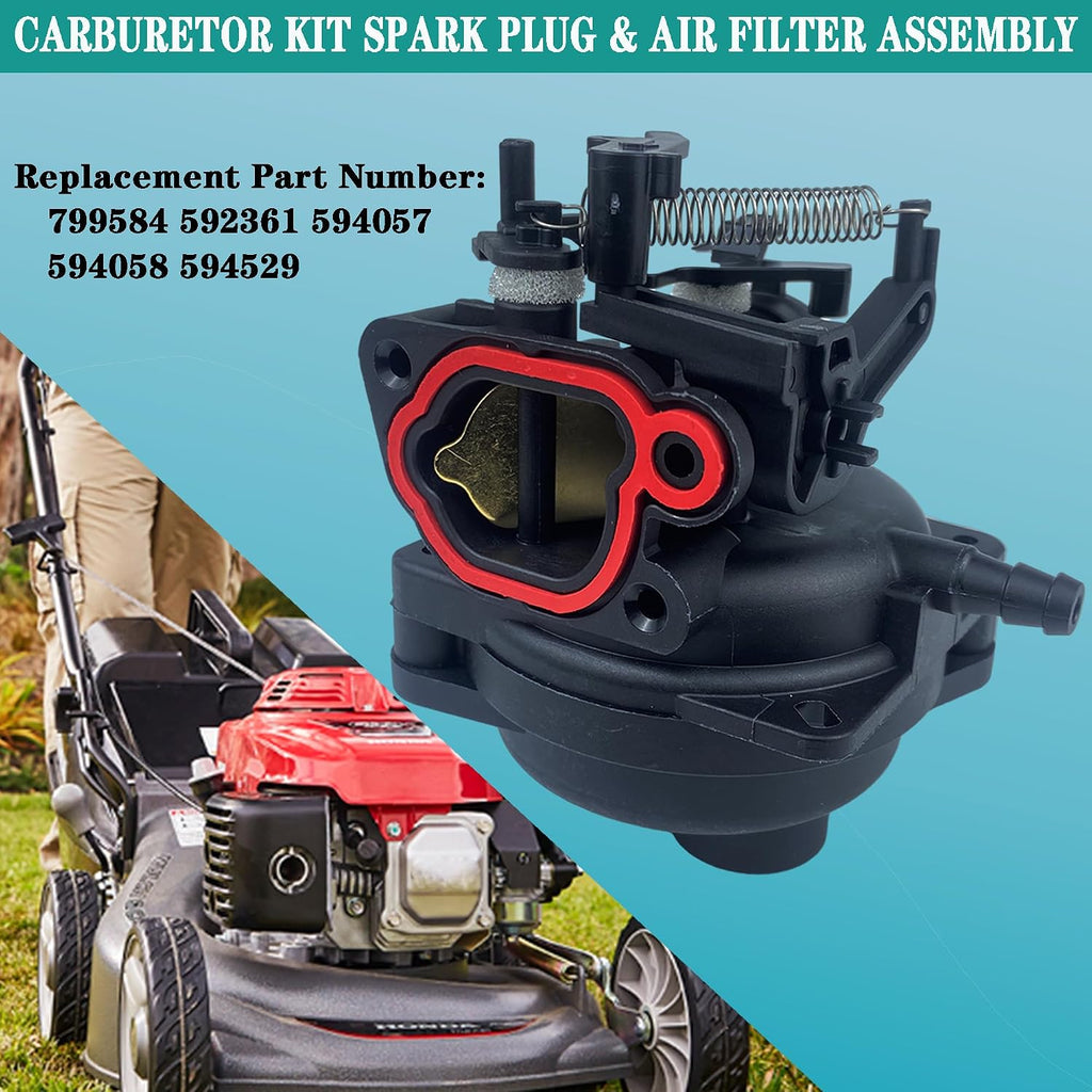 799584 Carburetor Kit Spark Plug & Air Filter Fit for B&S Carb