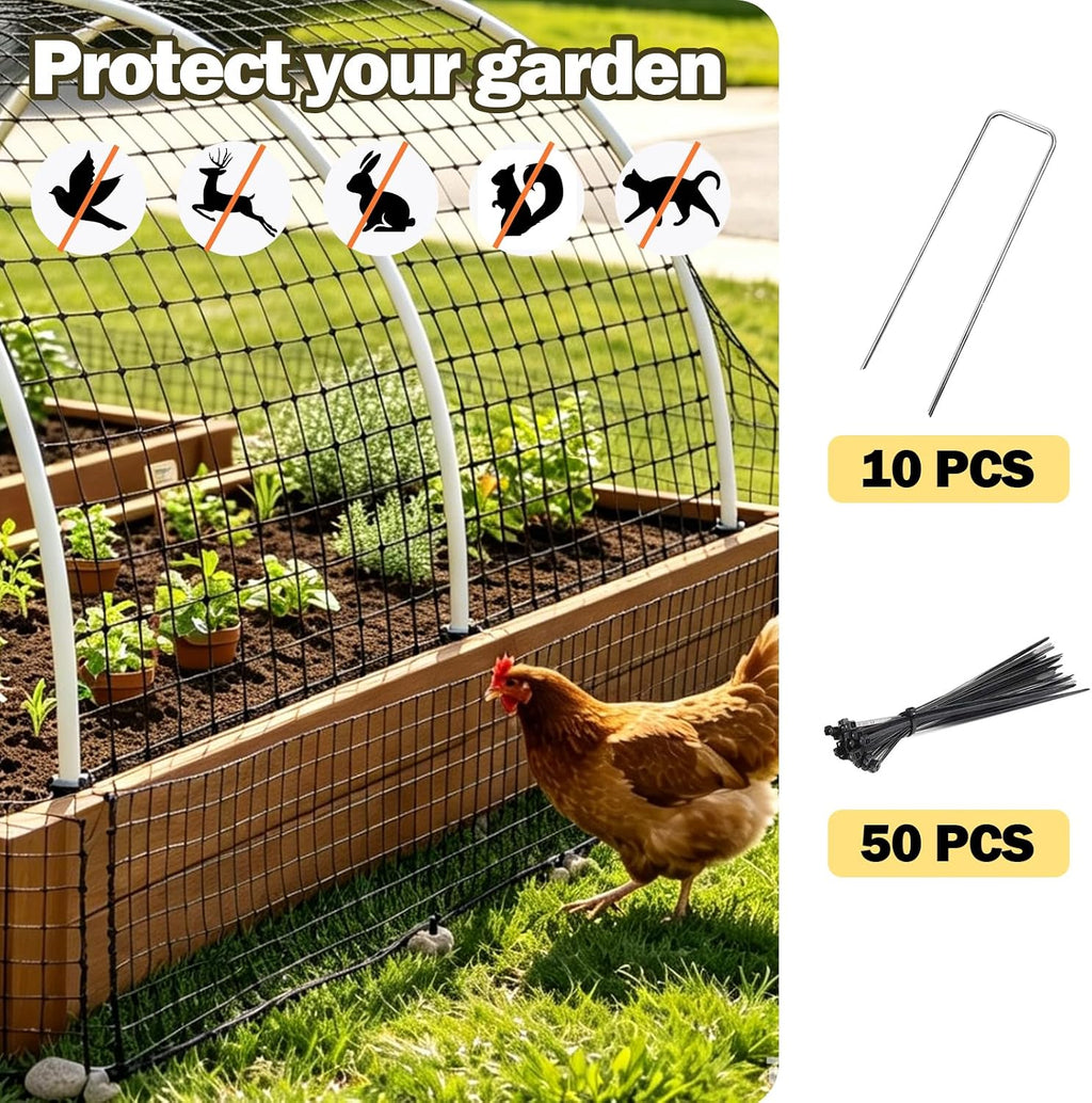 Deer Fence Netting, 7 x 100 Feet Heavy Garden Netting Anti Bird Protective Net Reusable for Plants Fruit Trees